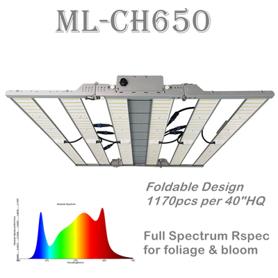 Stangen-Gewächshaus LED RikoLite 650W 1820umol/S 6 wachsen Lichter